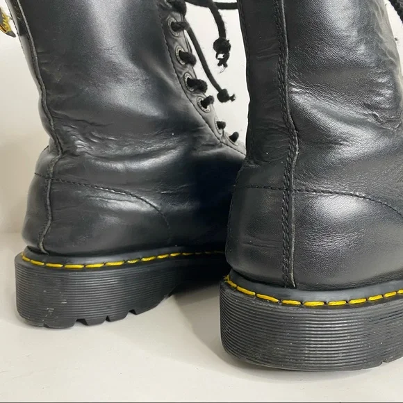 Dr Martens 10966 Steel Toe Cap Combat Boots Black Leather 10 Eye Lace Up Punk 11 - Picture 12 of 16